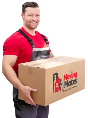 Moving Mates Mover With a Moving Box